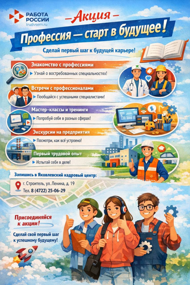 Яковлевский кадровый центр организовал акцию для подростков «Профессия — старт в будущее!»