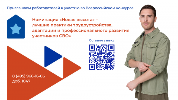 Федеральный конкурс лучших практик трудоустройства, адаптации и профессионального развития участников СВО   